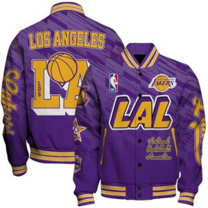 Los Angeles Lakers Team Logo Sport Pattern Classic Varsity Jacket, Baseball Jacket - livanniestore Store