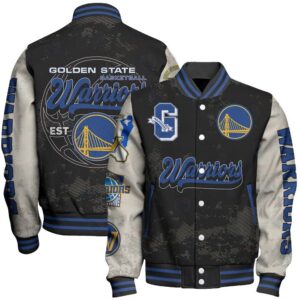 Golden State Warriors Team Logo Sport Pattern Classic Varsity Jacket, Baseball Jacket - livanniestore Store