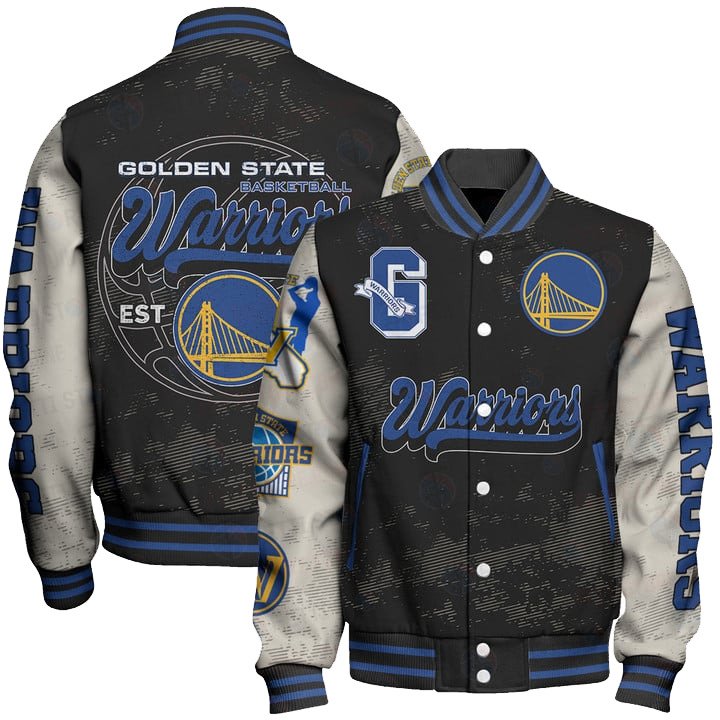 Golden State Warriors Team Logo Sport Pattern Classic Varsity Jacket, Baseball Jacket - livanniestore Store