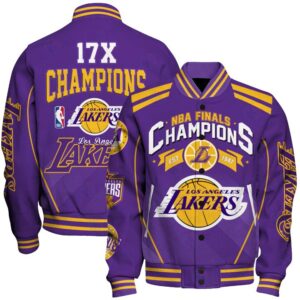 Los Angeles Lakers - 17x Champions Basketball Team Print Varsity Jacket, Baseball Jacket - livanniestore Store