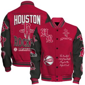 Houston Rockets - National Basketball Association Print Varsity Jacket, Baseball Jacket - livanniestore Store