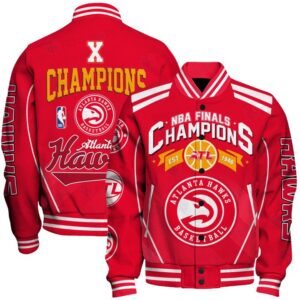 Atlanta Hawks - X Champions Basketball Team Print Varsity Jacket, Baseball Jacket - livanniestore Store
