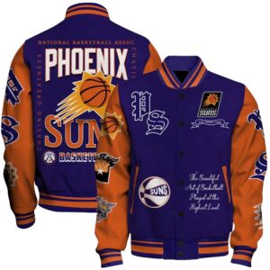 Phoenix Suns - National Basketball Association Print Varsity Jacket, Baseball Jacket - livanniestore Store
