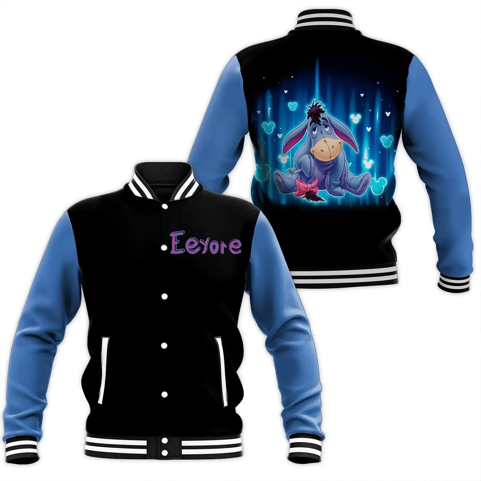 Winnie The Pooh Cartoon Movie Pooh Eeyore Lovers Gift For Fans Baseball Jacket - livanniestore Store