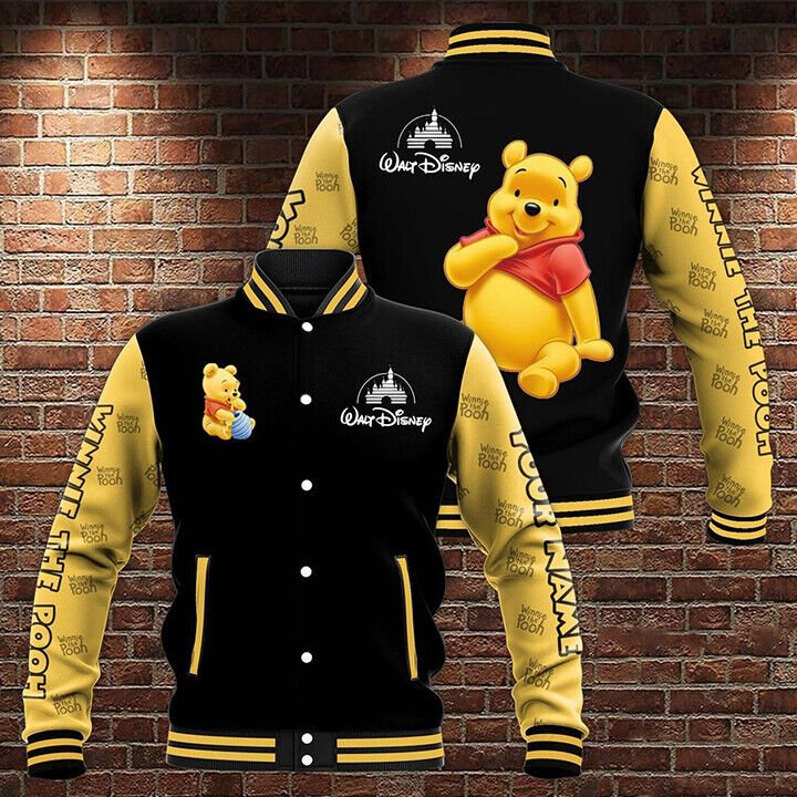 Love Pooh Bear Father'S Day Mother'S Day Cartoon Movie Baseball Jacket - livanniestore Store