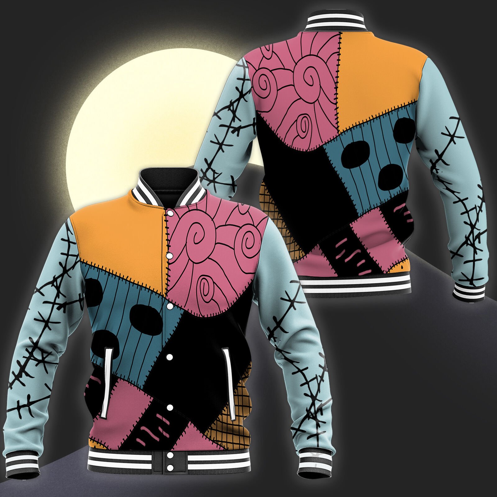 Love Sally The Queen Of Nighmare Happy Halloween Baseball Jacket - livanniestore Store