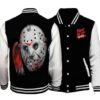 Jason Voorhees Face Mask Friday The 13Th Halloween Baseball Jacket - livanniestore Store