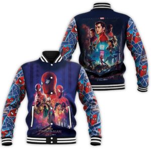 Spider Man No Way Home Superheroes Movie Baseball Jacket - livanniestore Store