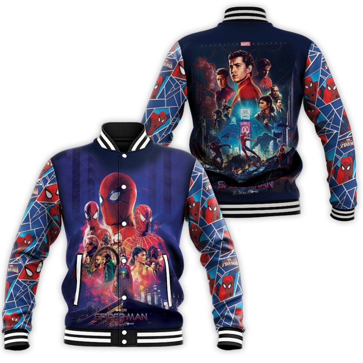 Spider Man No Way Home Superheroes Movie Baseball Jacket - livanniestore Store