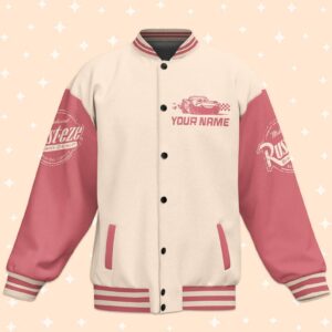 Personalized Pixar Cars Lightning Mcqueen Retro Rust-Eze Baseball Jacket - livanniestore Store