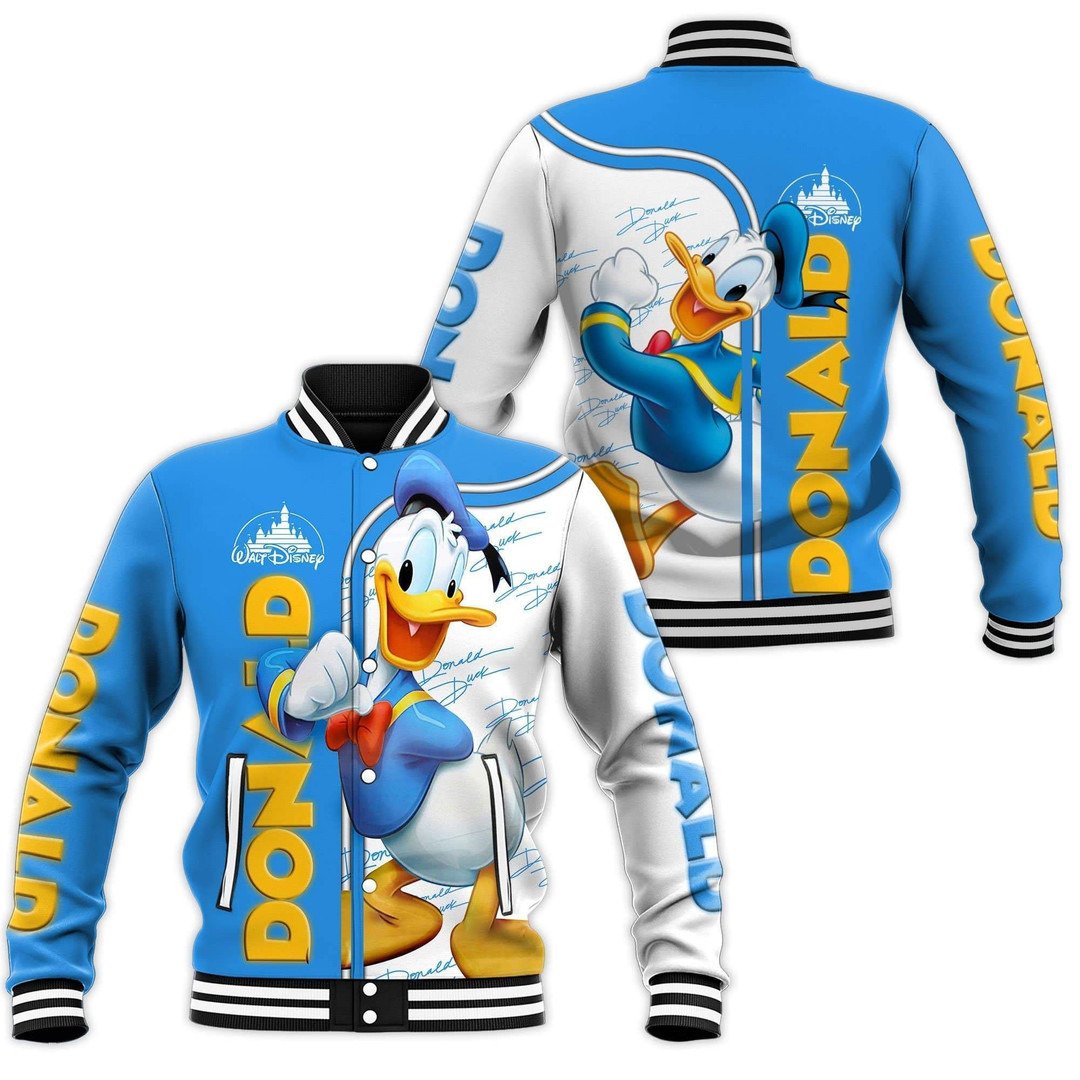 Love Donald Duck Cartoon Movie Fans Baseball Jacket - livanniestore Store