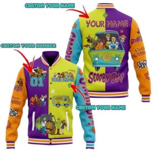 Personalized Scooby Doo Mystery Machine Where Are You Baseball Jacket - livanniestore Store