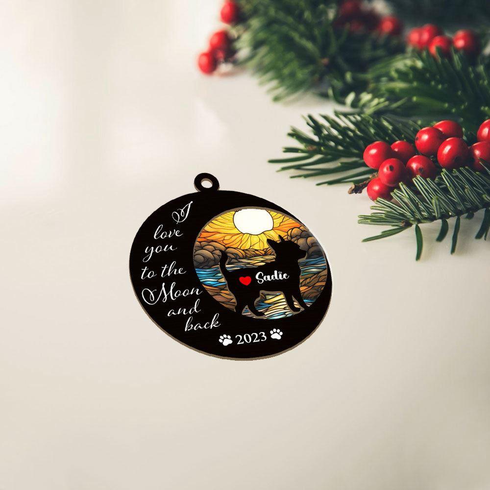 Custom Chihuahua (Short Hair) Christmas Suncatcher Ornament - Christmas Ornaments Personalized Gift For Dog Lover - Excoolent - Image 2