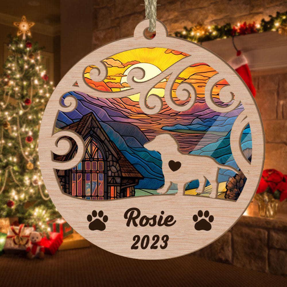 Custom Christmas Suncatcher Ornament Dachshund - Christmas Ornaments Personalized Gift For Dog Lover - livanniespoon