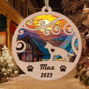 Custom Christmas Suncatcher Ornament German Shepherd - Christmas Ornaments Personalized Gift For Dog Lover - livanniespoon