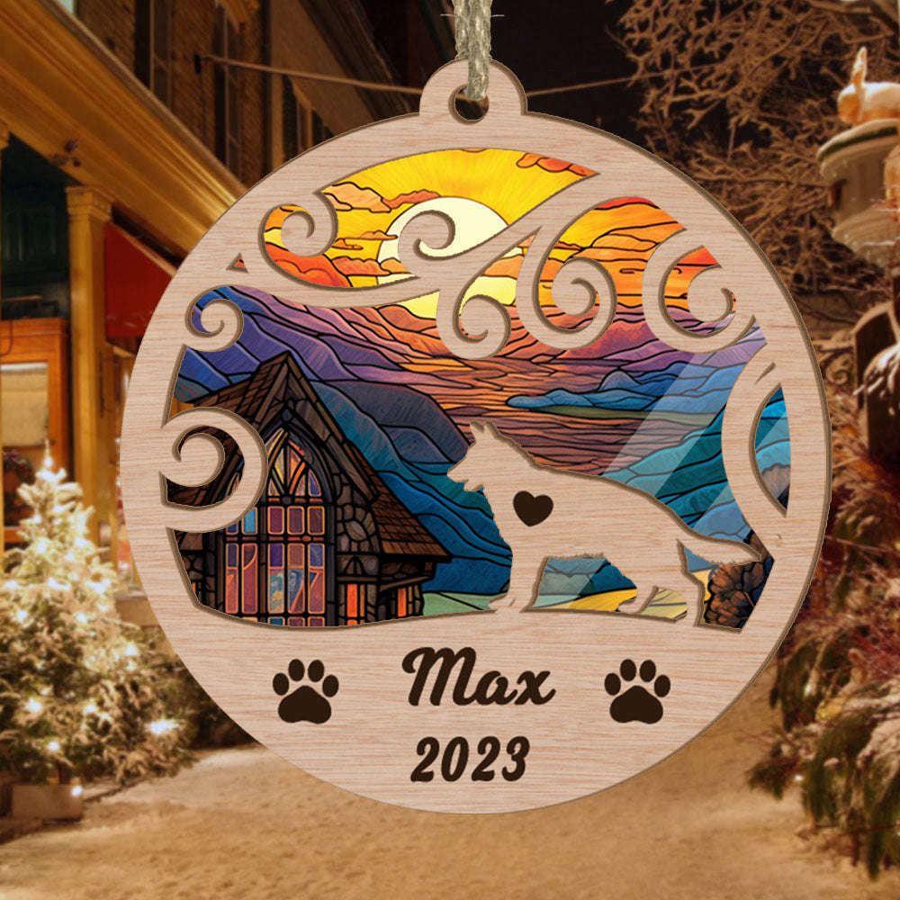 Custom Christmas Suncatcher Ornament German Shepherd - Christmas Ornaments Personalized Gift For Dog Lover - livanniespoon