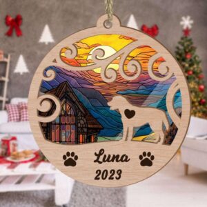 Custom Christmas Suncatcher Ornament Labrador Retriever - Christmas Ornaments Personalized Gift For Dog Lover - livanniespoon