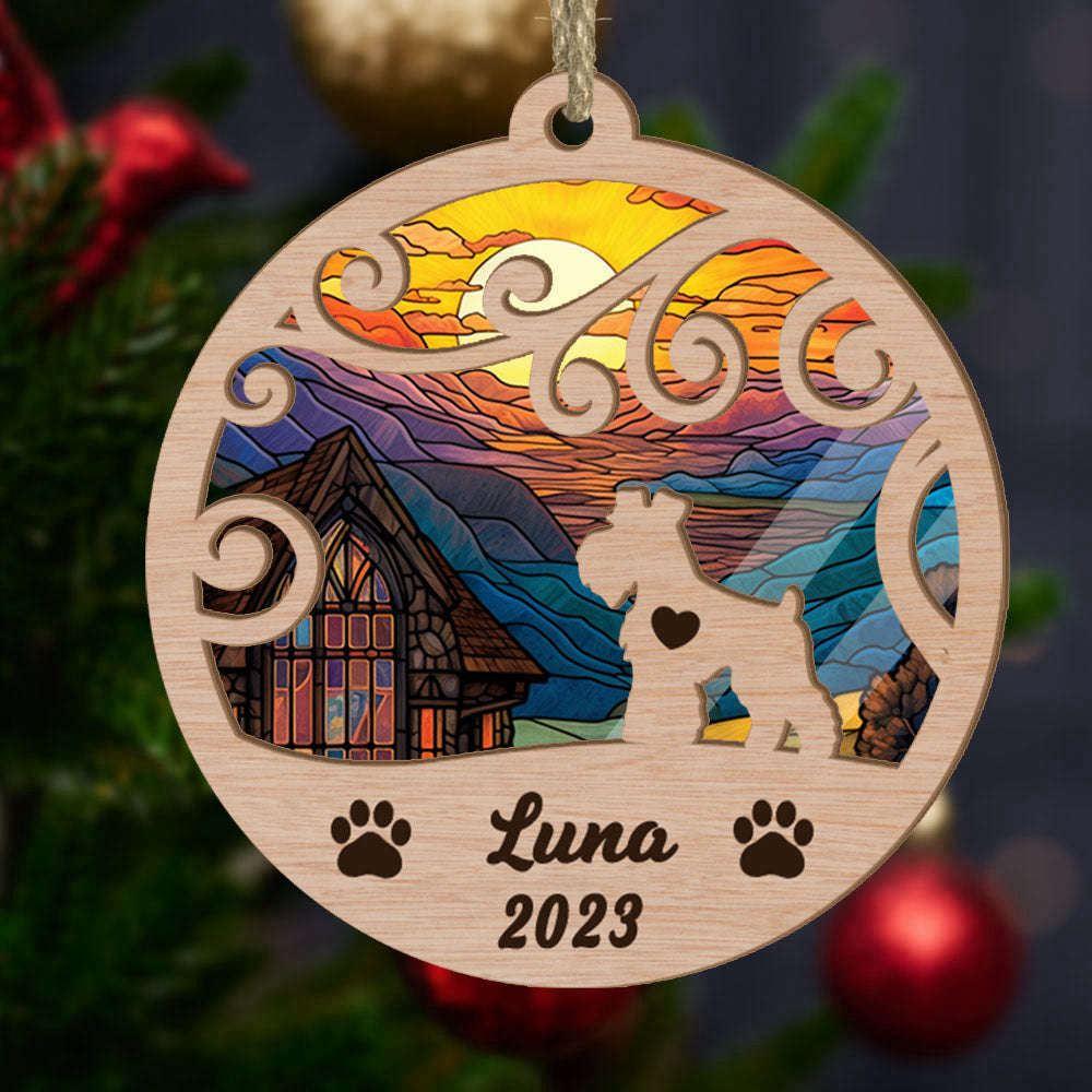 Custom Christmas Suncatcher Ornament Miniature Schnauzer - Christmas Ornaments Personalized Gift For Dog Lover - livanniespoon