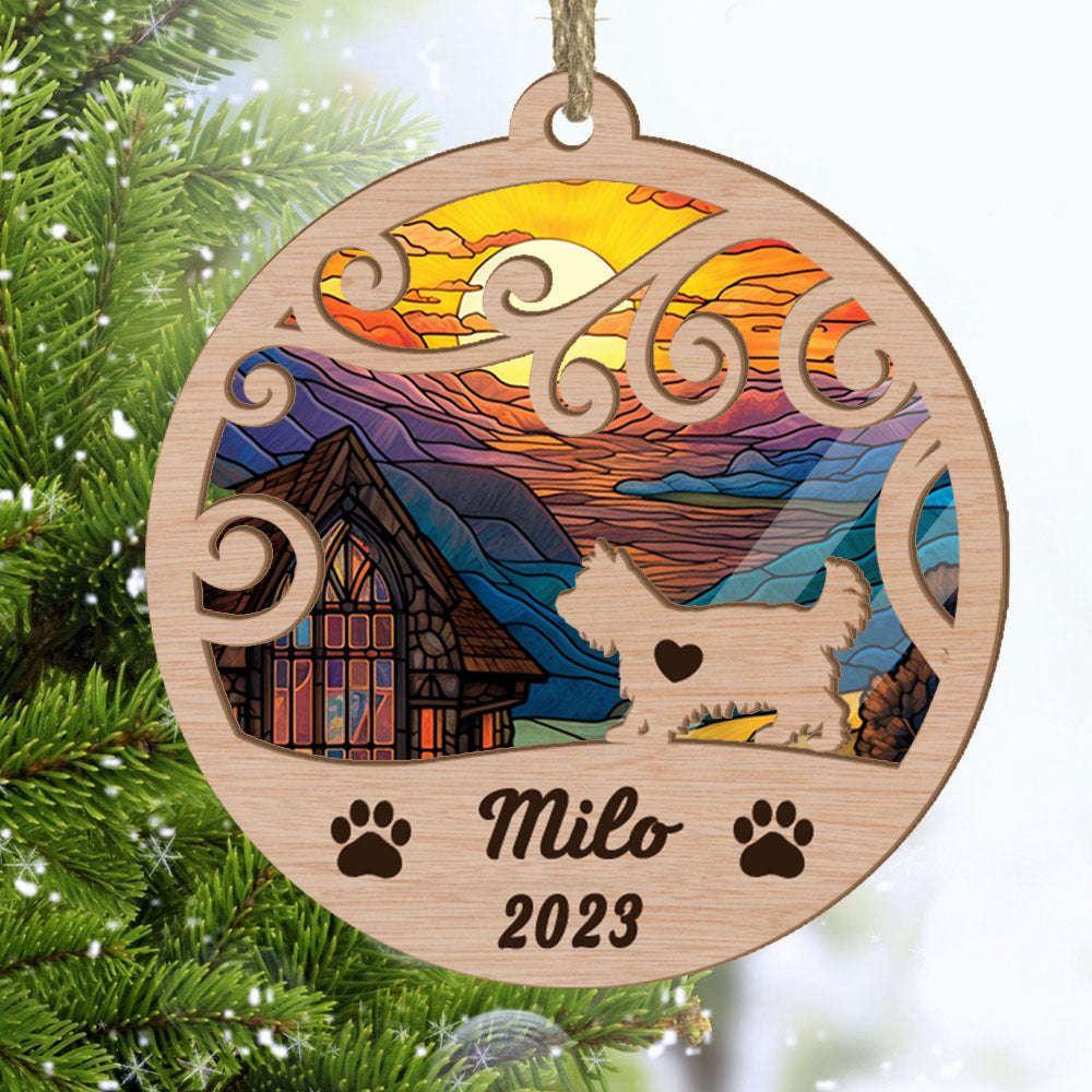Custom Christmas Suncatcher Ornament Yorkshire Terrier - Christmas Ornaments Personalized Gift For Dog Lover - livanniespoon