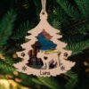 Custom French Bulldog Pine Tree Christmas Suncatcher Ornament - Custom Christmas Ornaments Gift For Dog Lover - livanniespoon