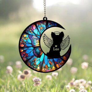 Custom Stained Suncatcher Ornament Pet Memorial Wind Chime - Christmas Ornaments Personalized Gift For Dog Lover - livanniespoon