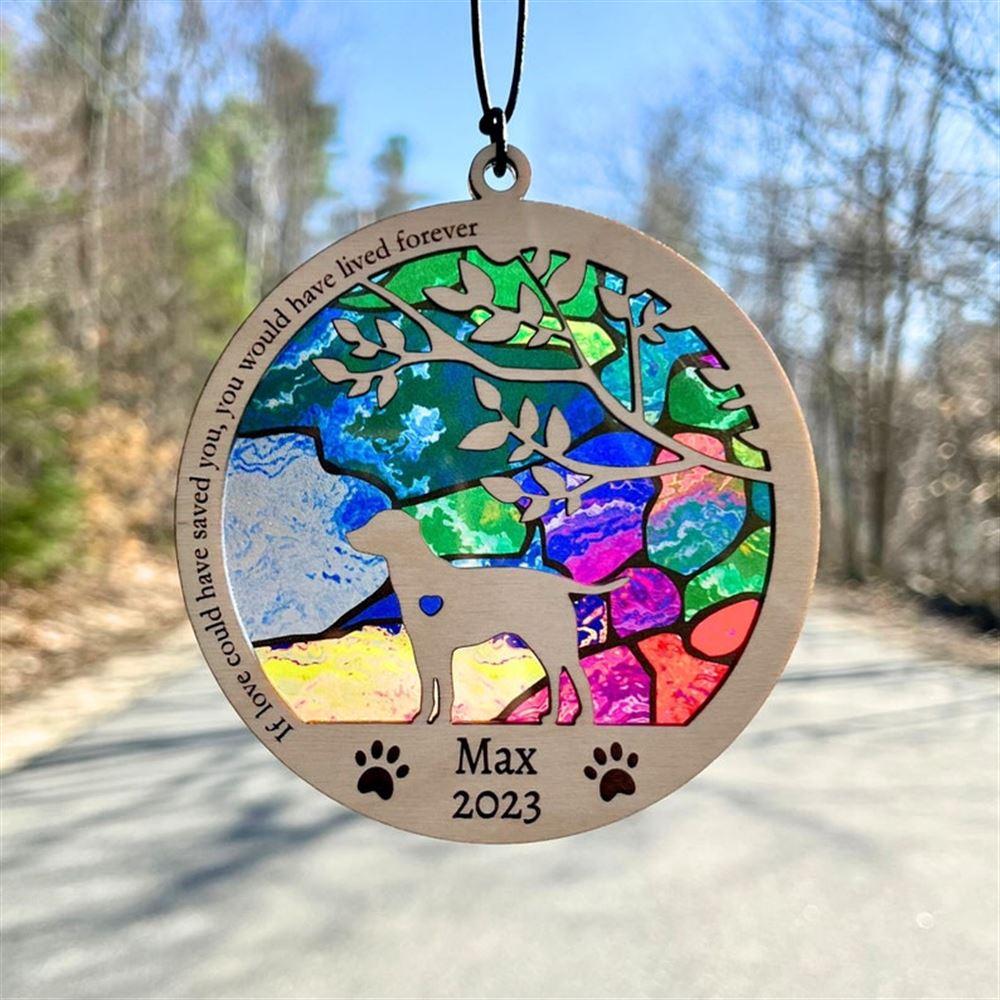 Dog Memorial Suncatcher Custom With Dog Breed - Custom Christmas Ornaments Gift For Dog Lover - livanniespoon
