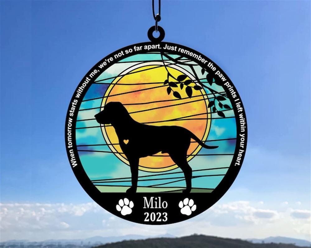 Dog Memorial Suncatcher Personalized With Dog Breed - Custom Christmas Ornaments Gift For Dog Lover - livanniespoon