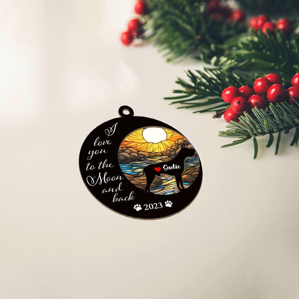 Great Dane Christmas Suncatcher Ornament - Christmas Ornaments Personalized Gift For Dog Lover - livanniespoon - Image 2