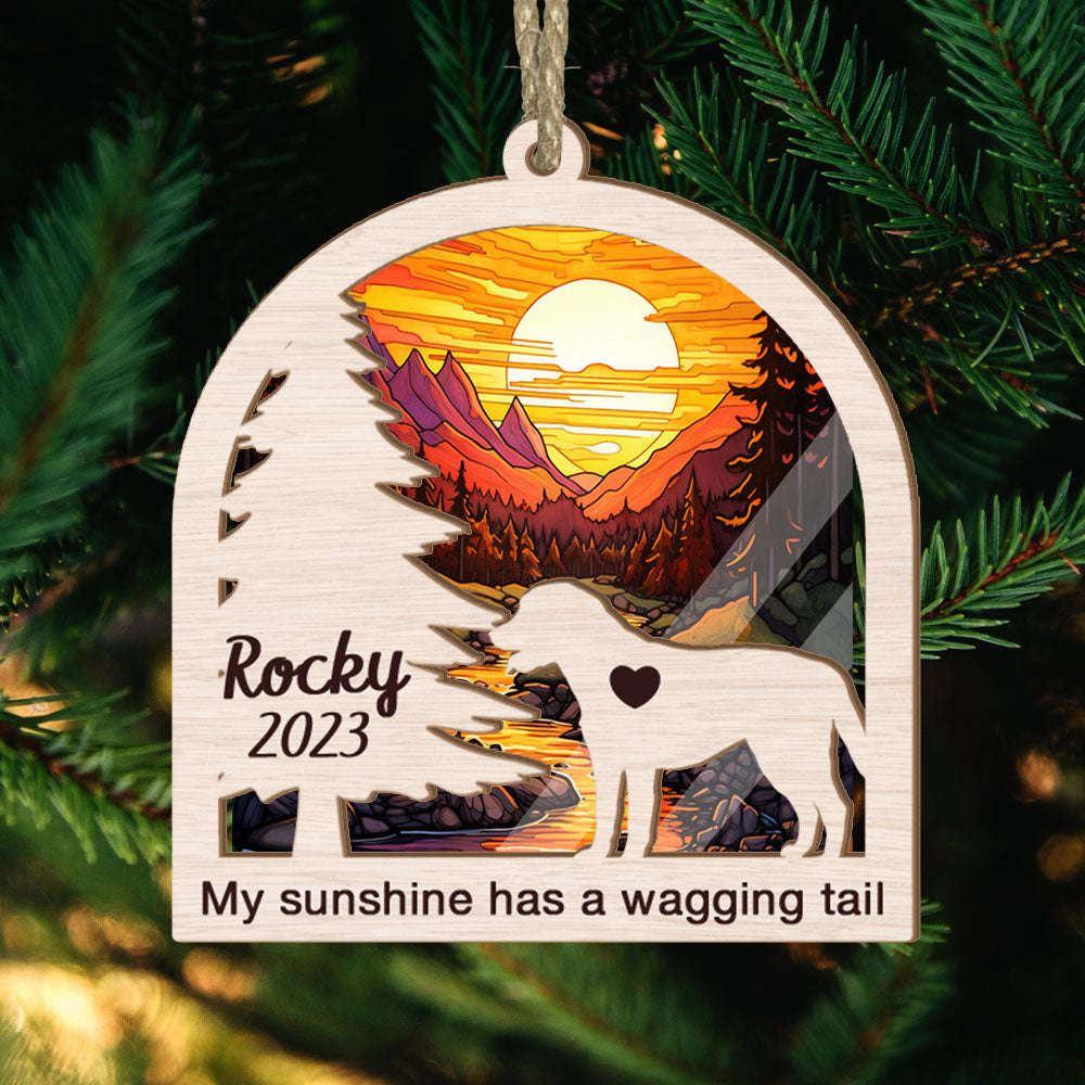 Labrador Retriever Christmas Suncatcher Ornament - Christmas Ornaments Personalized Gift For Dog Lover - livanniespoon