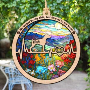 Loss Of Pet Sympathy Gift Pet Memorial Suncatcher Ornament Handmade Custom Name Dog - Christmas Ornaments Personalized Gift For Dog Lover - livanniespoon