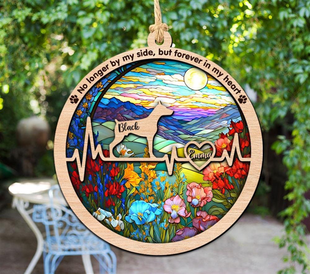 Loss Of Pet Sympathy Gift Pet Memorial Suncatcher Ornament Handmade Custom Name Dog - Christmas Ornaments Personalized Gift For Dog Lover - livanniespoon