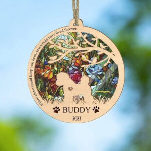 Personalized Bichon Frise Suncatcher Ornament - Custom Christmas Ornaments Gift For Dog Lover - livanniespoon
