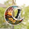 Personalized Border Collie Sit On The Moon Suncatcher Ornament - Christmas Ornaments Personalized Gift For Dog Lover - livanniespoon