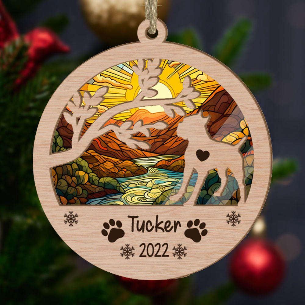 Personalized Cane Corso Circle Branch Tree Christmas Suncatcher Ornament - Christmas Ornaments Personalized Gift For Dog Lover - livanniespoon