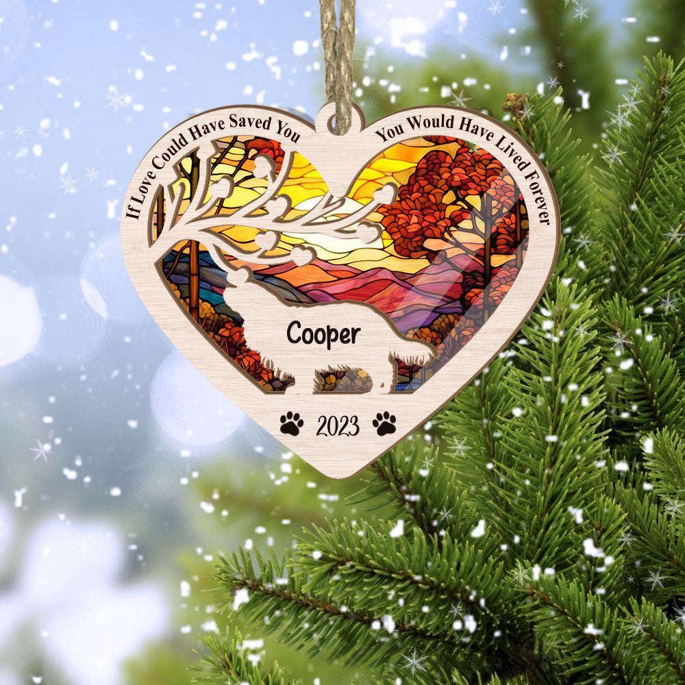 Personalized Cavalier King Charles Christmas Suncatcher Ornament - Christmas Ornaments Personalized Gift For Dog Lover - livanniespoon