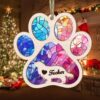 Personalized Cavalier King Charles Paw Rianbow Christmas Suncatcher Ornament - Custom Christmas Ornaments Gift For Dog Lover - livanniespoon