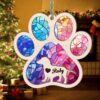 Personalized Dachshund Paw Rianbow Christmas Suncatcher Ornament - Custom Christmas Ornaments Gift For Dog Lover - livanniespoon