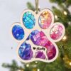 Personalized Great Dane Paw Rianbow Christmas Suncatcher Ornament - Custom Christmas Ornaments Gift For Dog Lover - livanniespoon