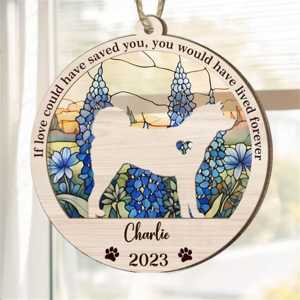 Personalized Memorial Akita Inu Suncatcher Ornament - Custom Christmas Ornaments Gift For Dog Lover - livanniespoon