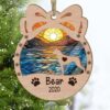 Personalized Orna Bow Boxer Cropped Ears Christmas Suncatcher Ornament - Christmas Ornaments Personalized Gift For Dog Lover - livanniespoon
