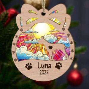 Personalized Orna Bow Great Dane Christmas Suncatcher Ornament - Christmas Ornaments Personalized Gift For Dog Lover - livanniespoon