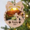 Personalized Orna Bow Mini Schnauzer(Docked Tail) Christmas Suncatcher Ornament - Christmas Ornaments Personalized Gift For Dog Lover - livanniespoon