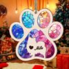 Personalized Pomeranians Paw Rianbow Christmas Suncatcher Ornament - Custom Christmas Ornaments Gift For Dog Lover - livanniespoon