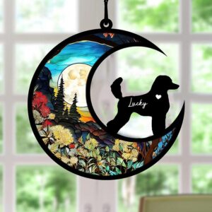 Personalized Poodle Loss Memorial Suncatcher Ornament - Christmas Ornaments Personalized Gift For Dog Lover - livanniespoon