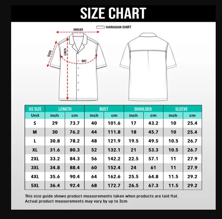 Baseball Jacket Size Chart